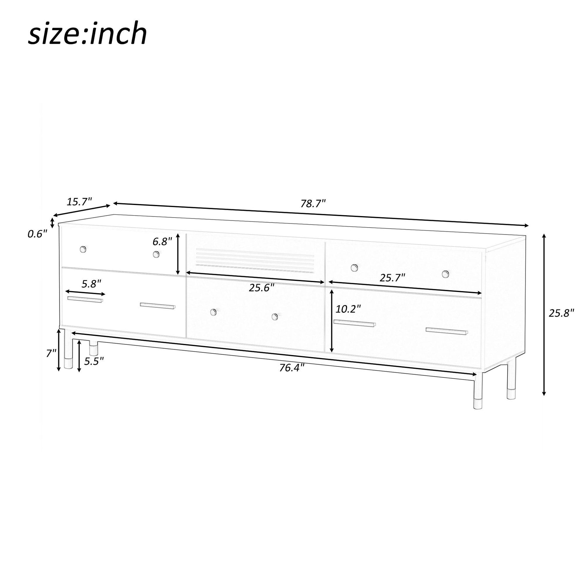 U-Can TV Stand for 75+ Inch TV Entertainment Center TV Media Console Table Modern TV Stand - FurniFindUSA