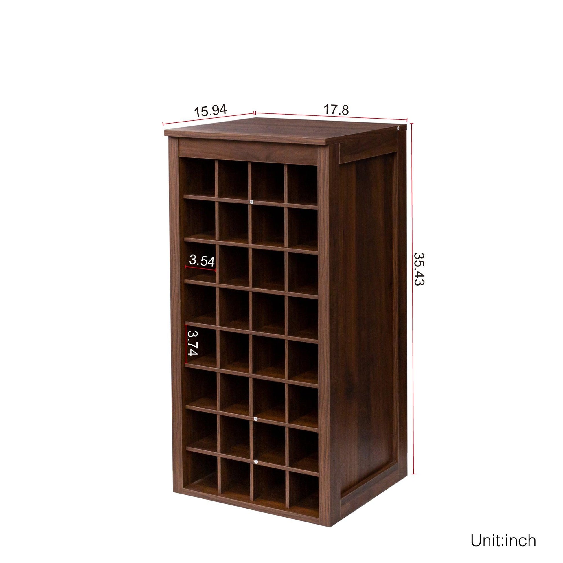 brown walnut color modular 32 wine bar cabinet Buffet Cabinet - FurniFindUSA