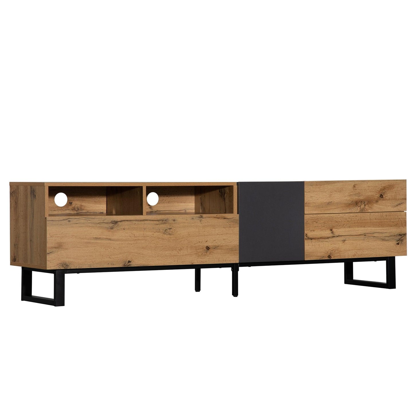 Modern TV Stand for 80'' TV with Double Storage Space - FurniFindUSA