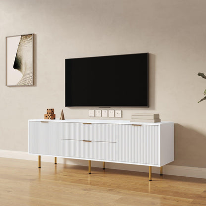 Modern warm white TV cabinet for Living Room Bedroom - FurniFindUSA