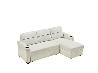 Leisure Pull-out Storage Sofa Chaise Longue Corner Broaching Bed for Living Room