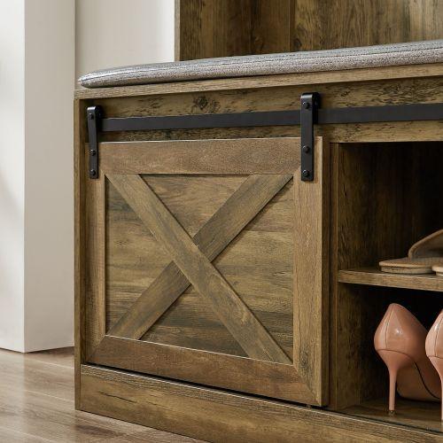 Coat Rack with Storage Shoe Cabinet - FurniFindUSA