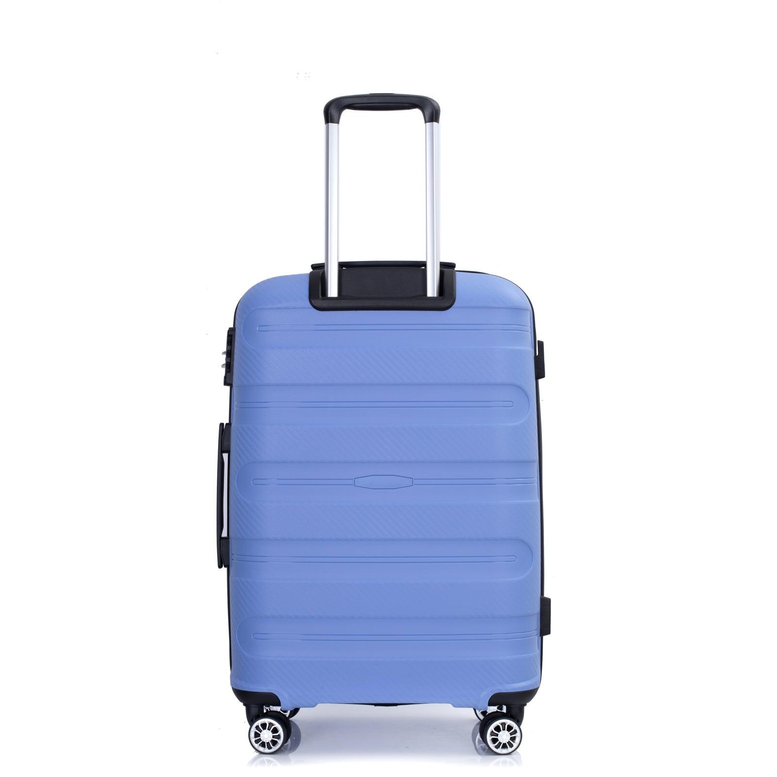 Hardshell Suitcase Spinner Wheels PP Luggage Sets Lightweight Durable Suitcase ,3-Piece Set (20/24/28) ,Purplish Blue - FurniFindUSA