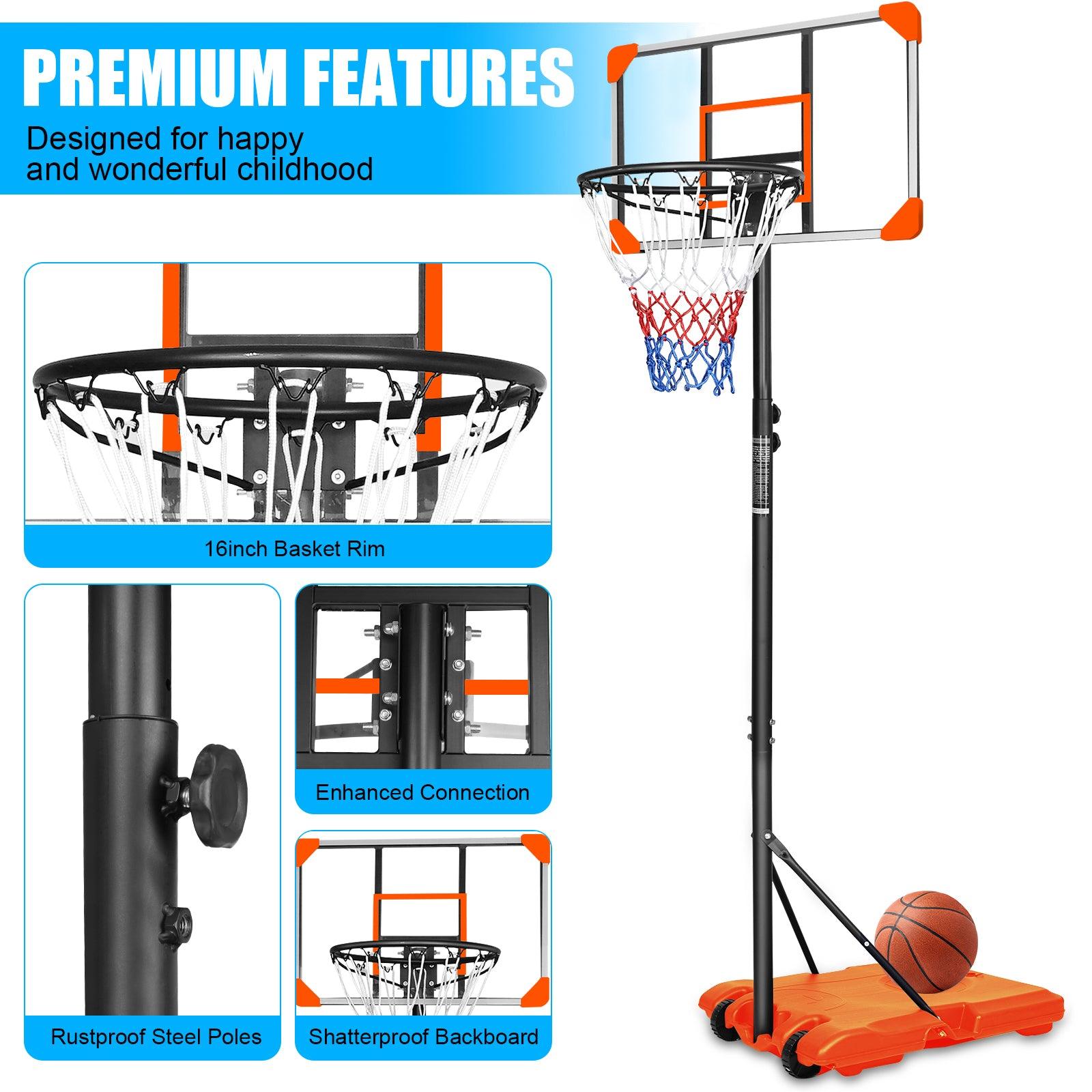 Portable Basketball Goal System with Stable Base and Wheels use for Indoor Outdoor - FurniFindUSA