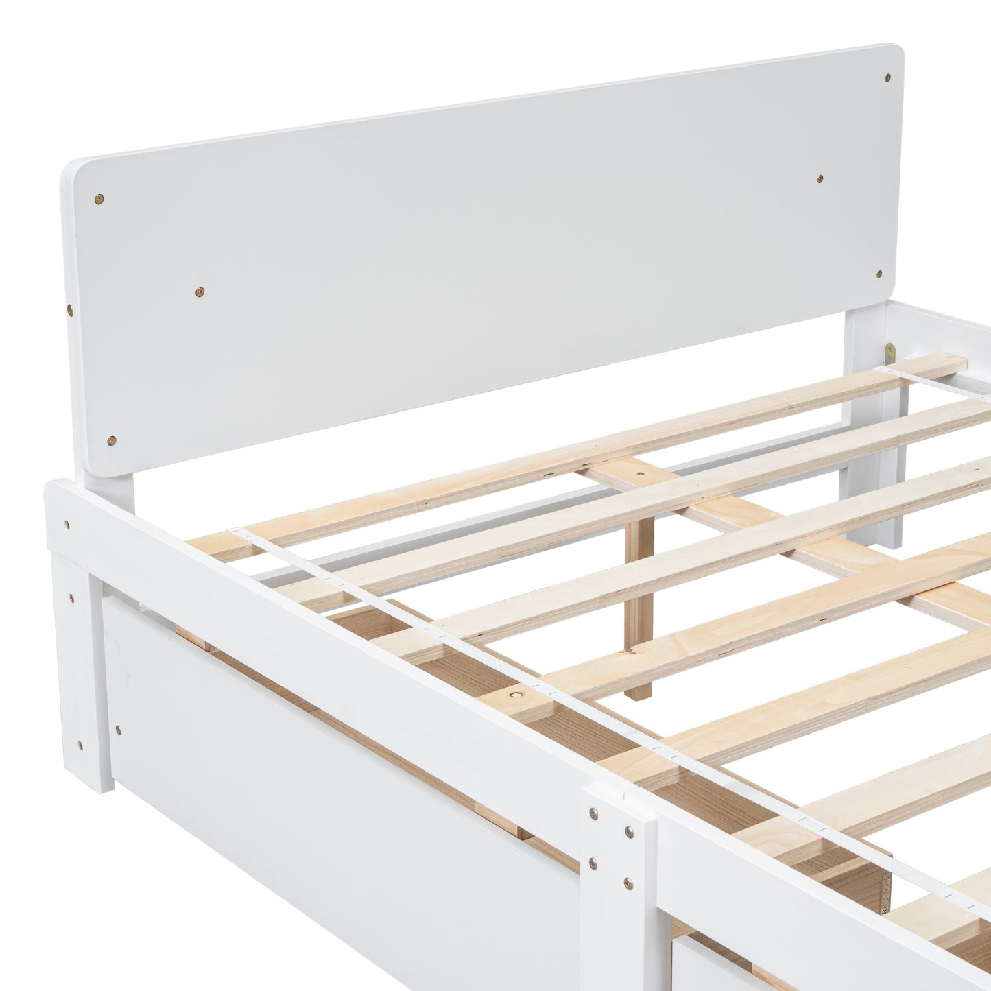 Full Bed with Footboard Bench 2 drawers White - FurniFindUSA