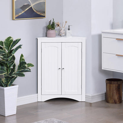 sideboard cabinet corner cabinet Bathroom Floor Corner Cabinet with Doors and Shelves - FurniFindUSA