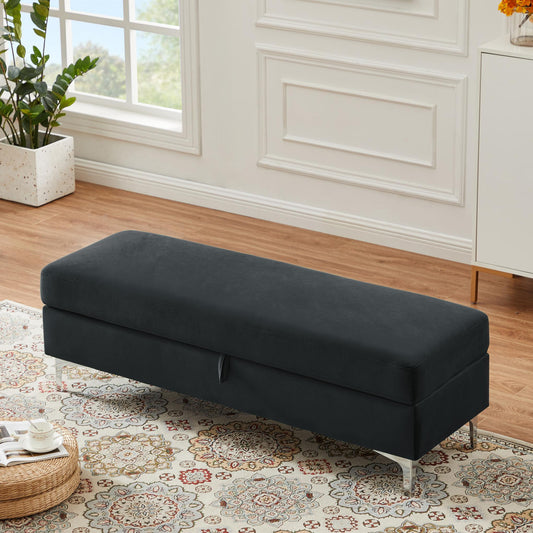 Storage Bench Solid Color 2 Seater Furniture Living Room Sofa Stool - FurniFindUSA