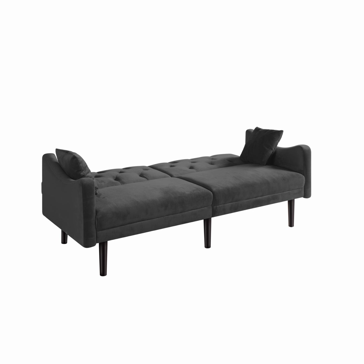 FUTON SOFA SLEEPER VELVET WITH 2 PILLOWS - FurniFindUSA