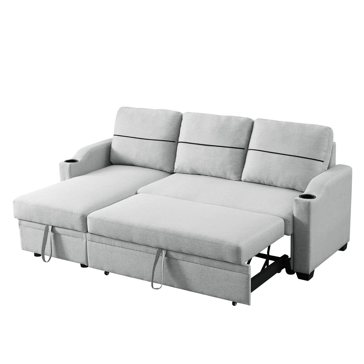 Leisure Pull-out Storage Sofa Chaise Longue Corner Broaching Bed for Living Room