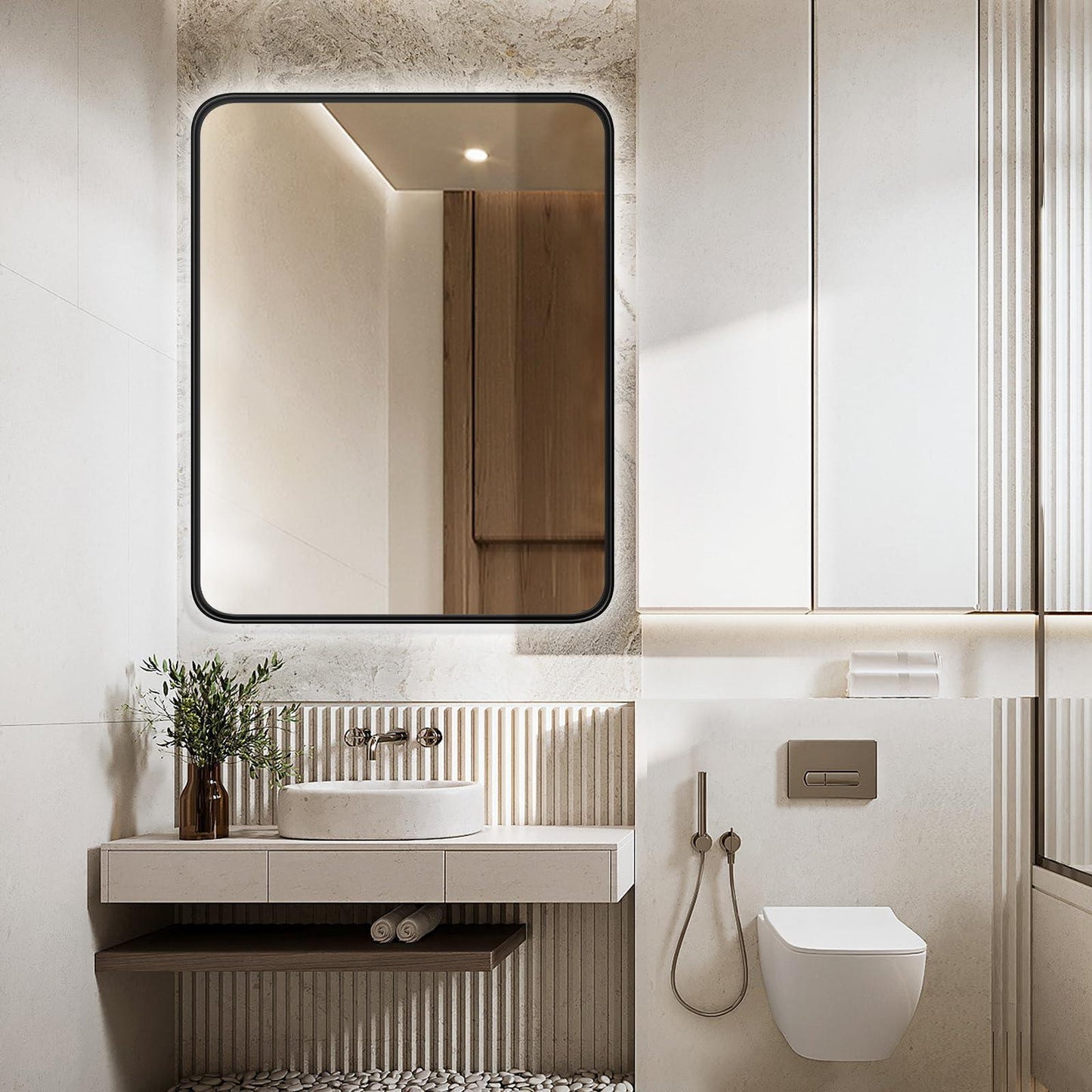 Black Bathroom Mirror Vanity Mirror for Wall - FurniFindUSA