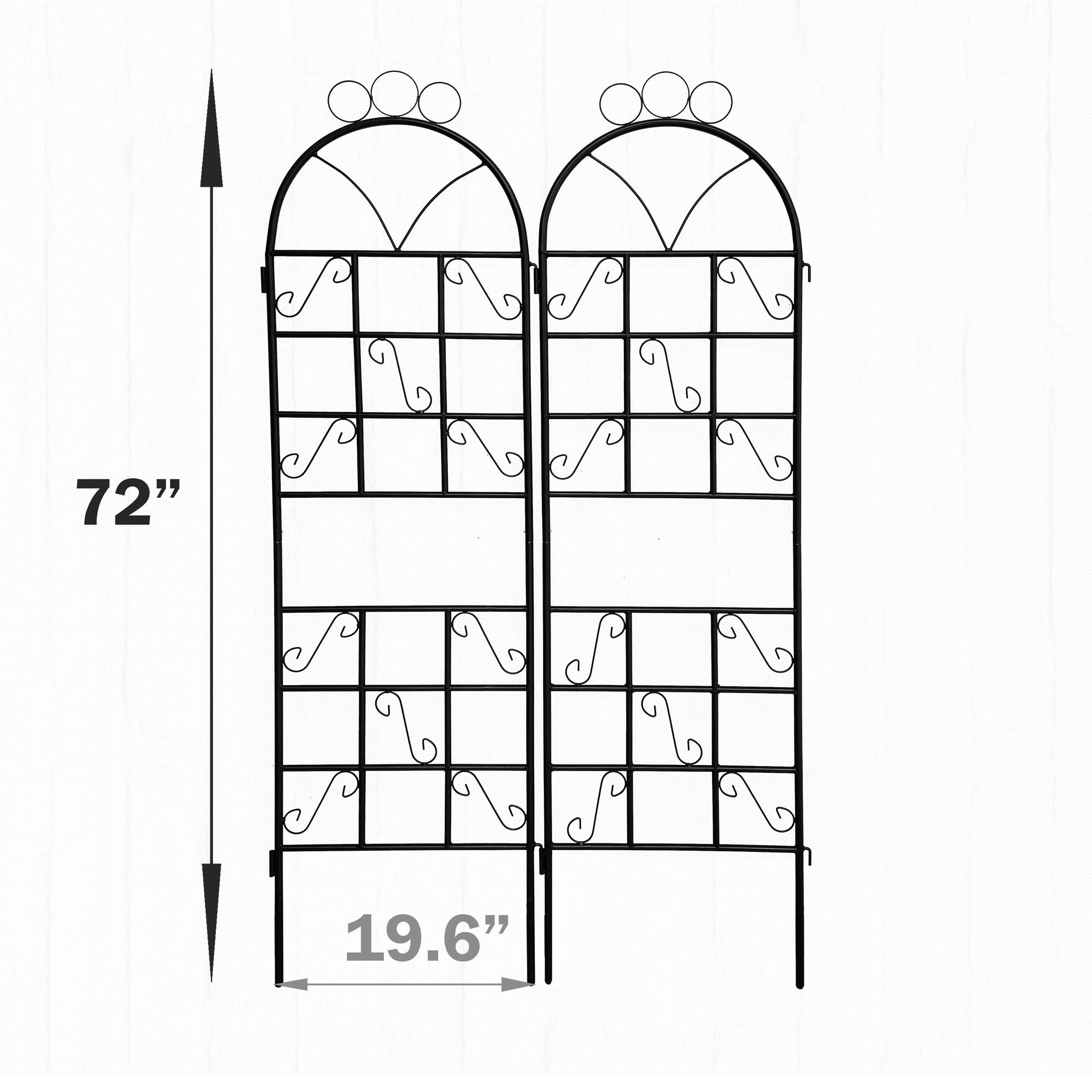 1Set (2pcs) Metal Garden Trellis for Climbing Plants Outdoor Rustproof Plant Support-Black - FurniFindUSA