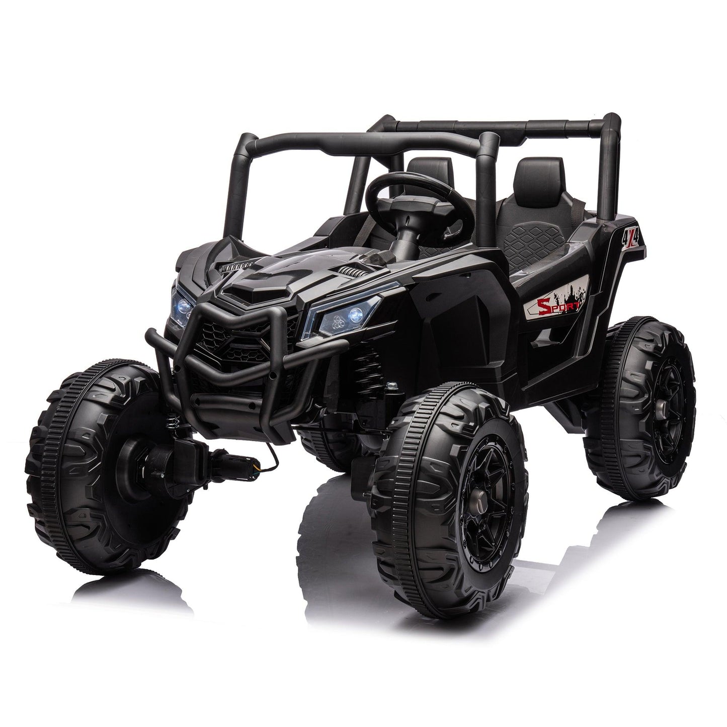 Side by Side 4x4 Ride on Off-Road Truck with Parent Remote Control, Battery Powered Electric Car w/High Low Speed - FurniFindUSA