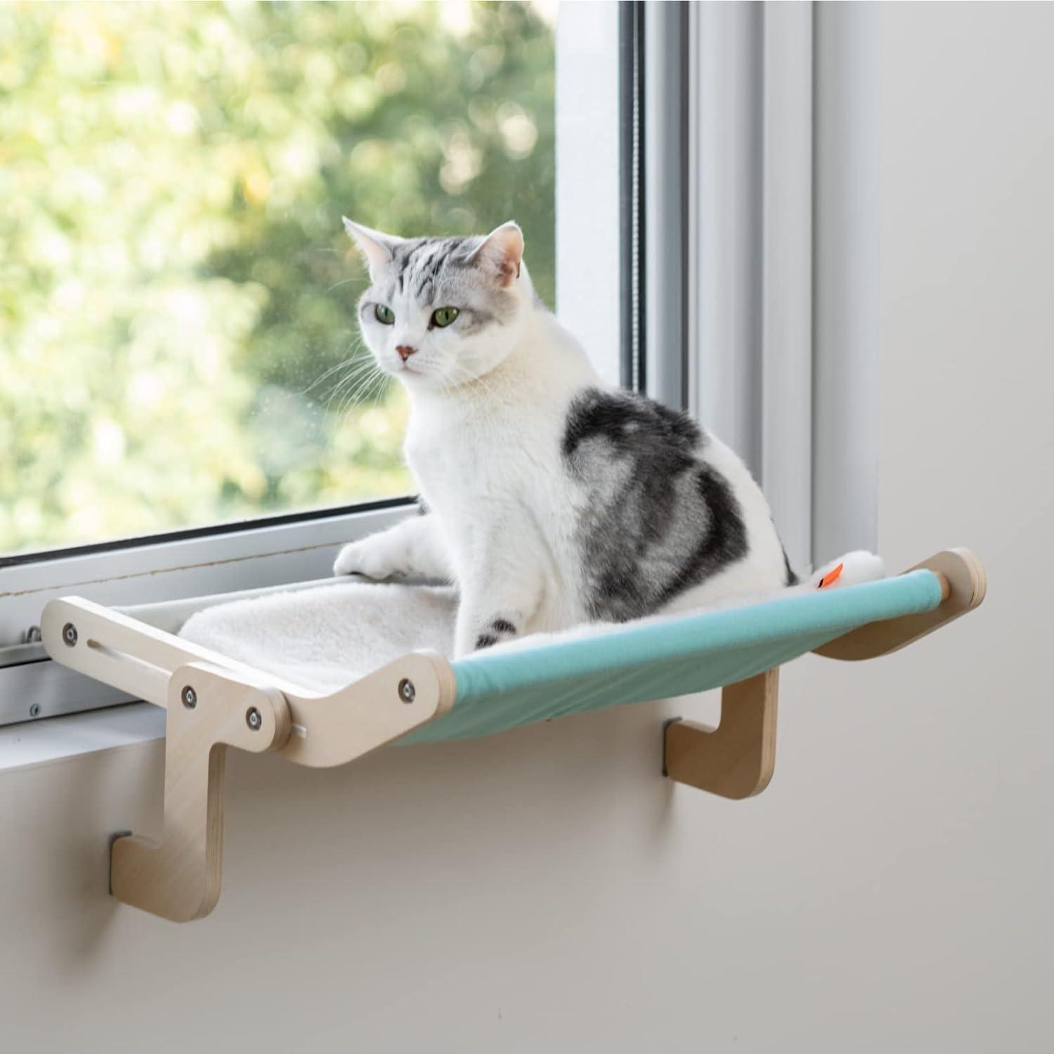 Cat Window Perch Cat Window Hammock Seat for Indoor Cats Sturdy Adjustable Steady Cat Bed Providing All-Around Sunbath Space Saving Washable Holds Up - FurniFindUSA