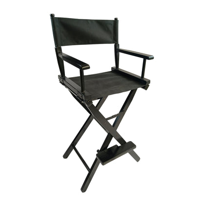 Casual Home Director's Chair, Black Frame/Black Canvas,Suitable for adults, foldable style, 2pcs/set populus - FurniFindUSA