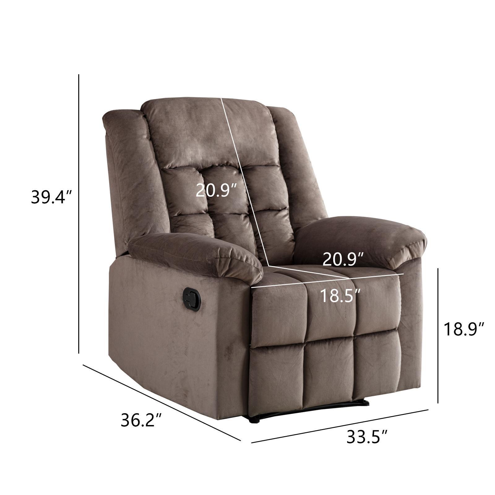 Classic Manual Recliner with Soft Padded Headrest and Armrest, Wonderful Chair&Sofa for Living Room and Bed Room - FurniFindUSA