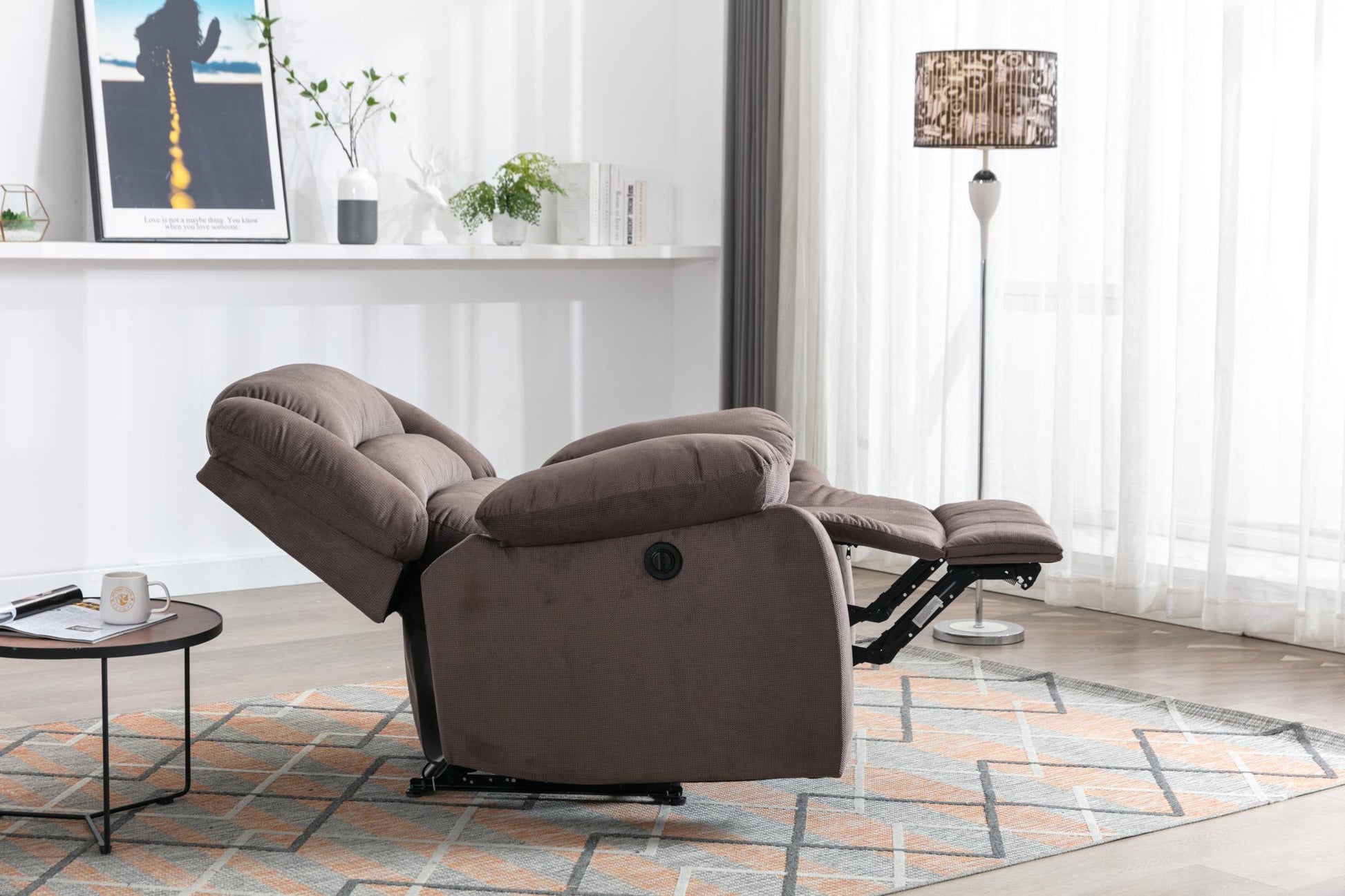 Classic Electric Recliner with Soft Cushion and Back, Small Sofa with Comfortable Armchair - FurniFindUSA