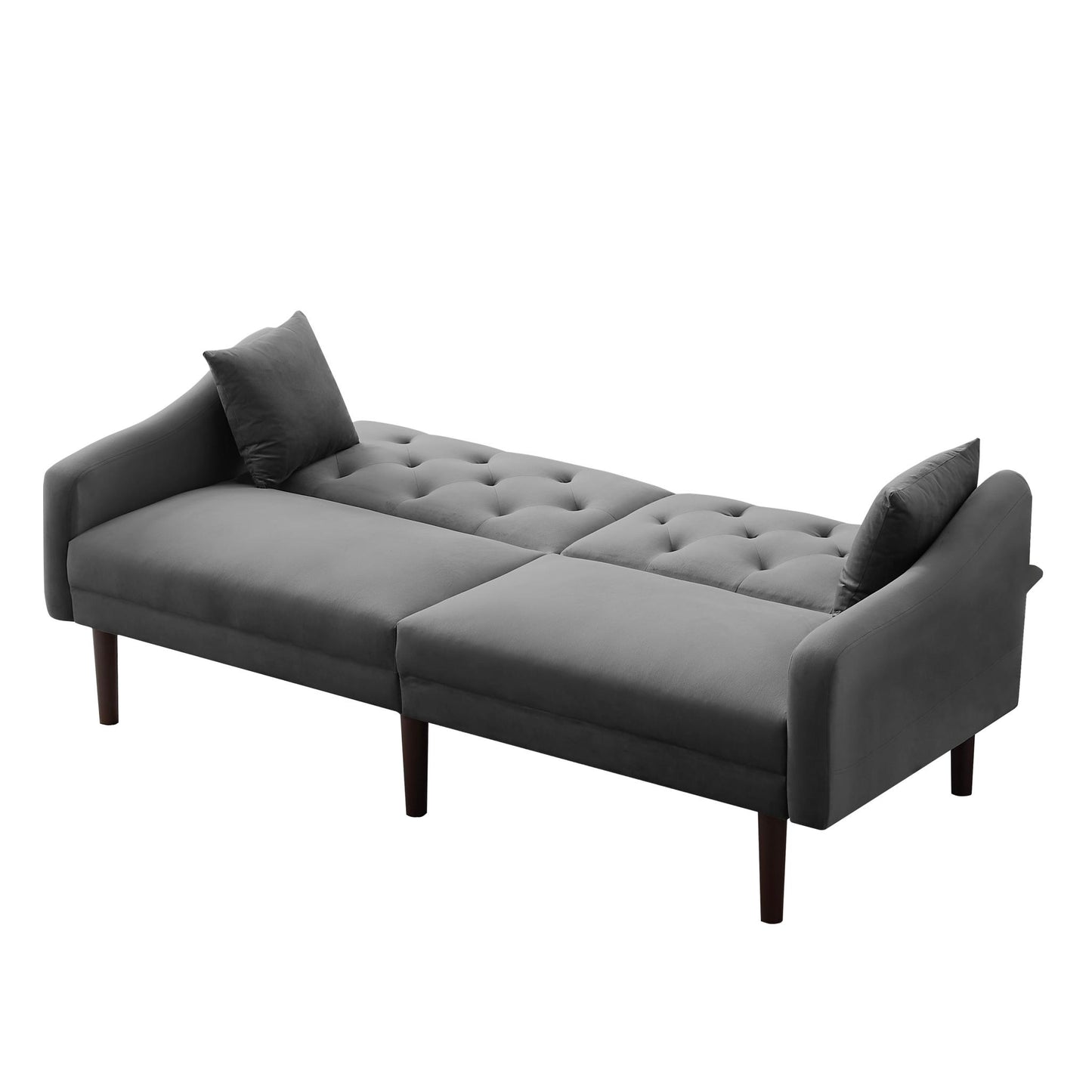 FUTON SOFA SLEEPER VELVET WITH 2 PILLOWS