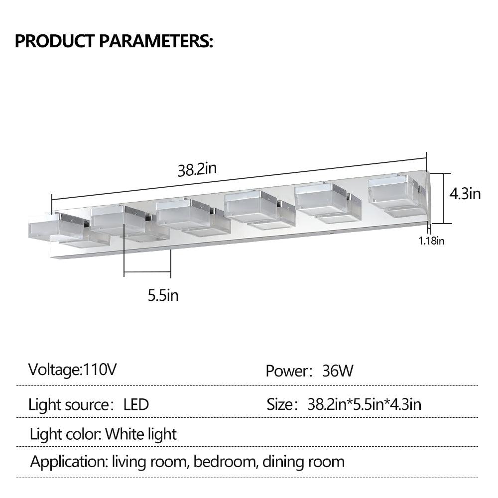 Modern 6-Light Chrome LED Vanity Mirror Light Fixture For Bathrooms And Makeup Tables - FurniFindUSA