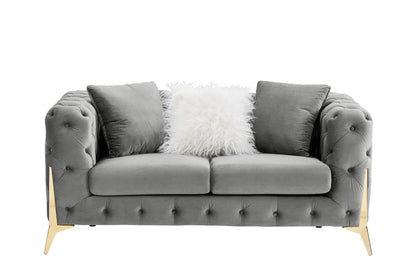 Velvet Loveseat for Living Room with Pillows