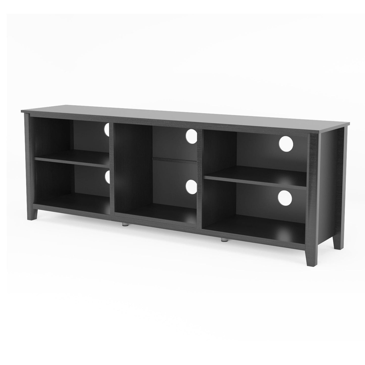 TV Stand Storage Media Console Entertainment Center Tradition Black - FurniFindUSA