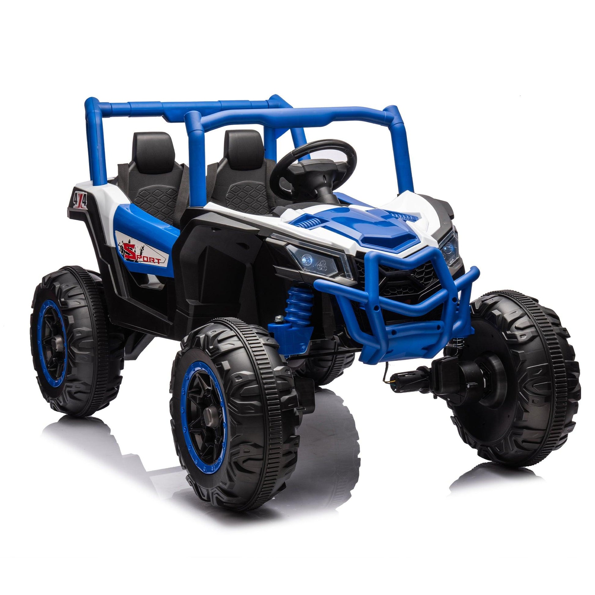 Side by Side 4x4 Ride on Off-Road Truck with Parent Remote Control, Battery Powered Electric Car - FurniFindUSA