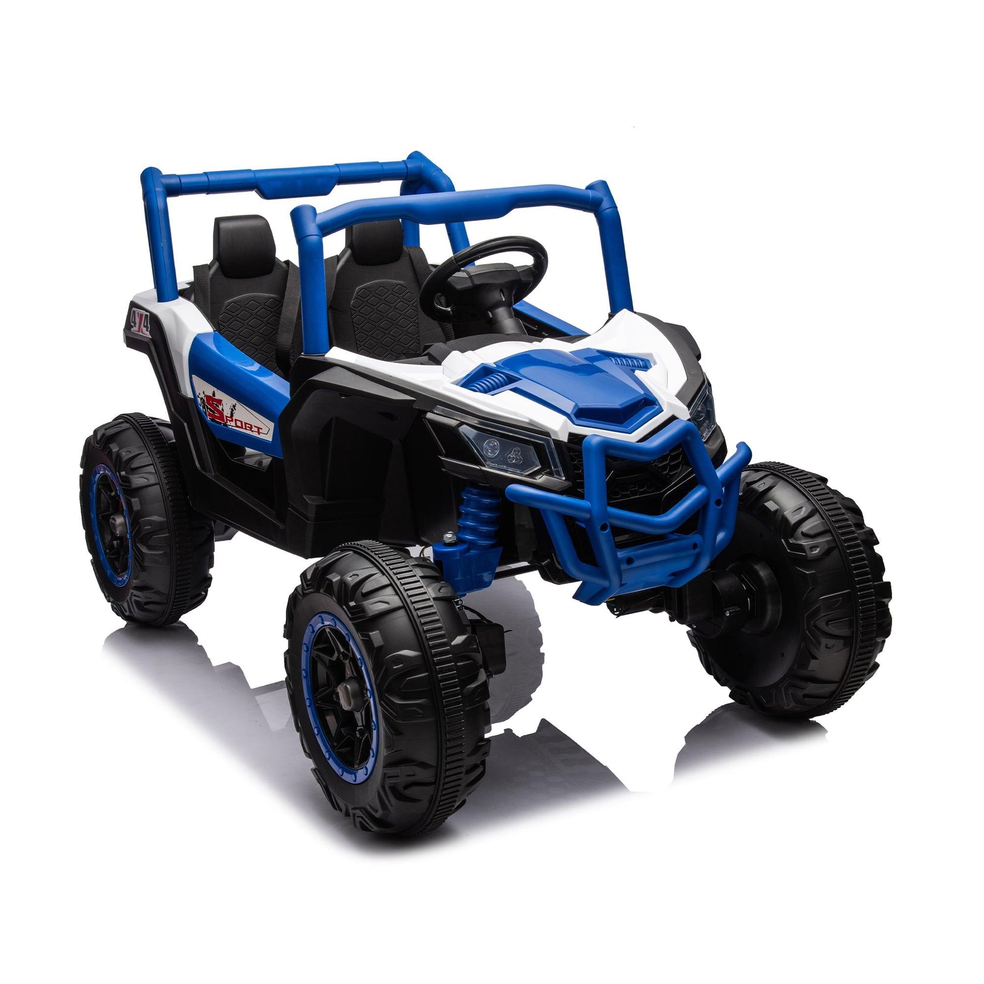 Side by Side 4x4 Ride on Off-Road Truck with Parent Remote Control, Battery Powered Electric Car - FurniFindUSA