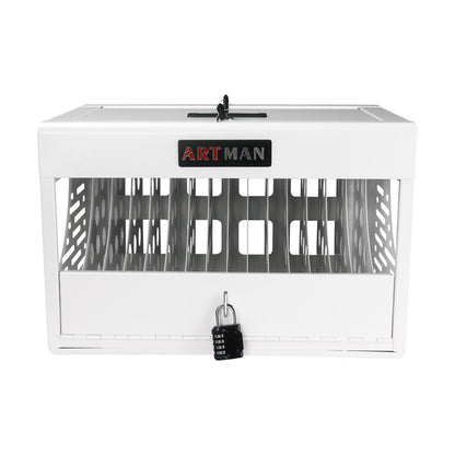 16 Bay Charging Cabinet for Laptop Chromebook Locking Charging Station-WHITE - FurniFindUSA