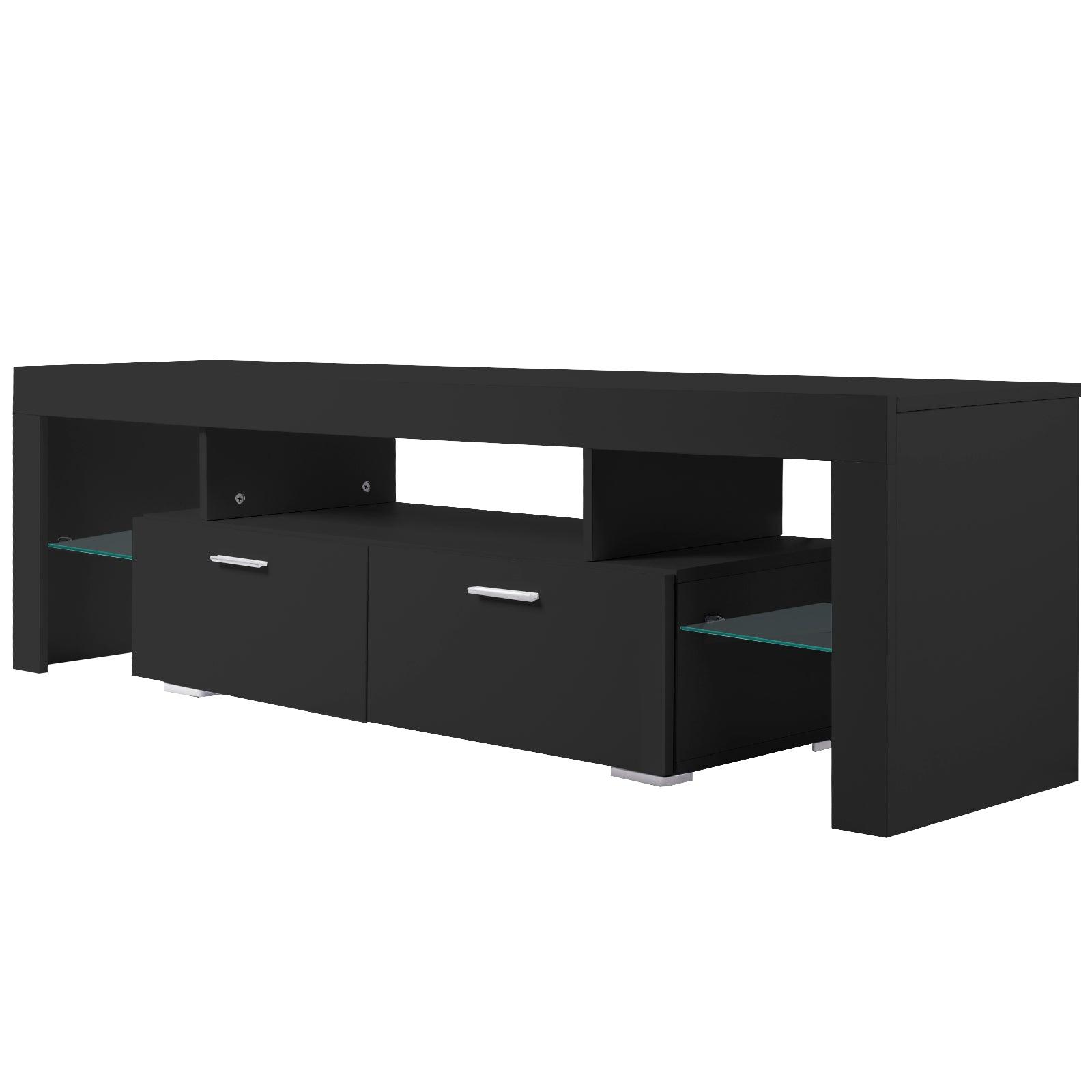 LED TV stand modern TV stand with storage Entertainment Center with drawer TV cabinet - FurniFindUSA