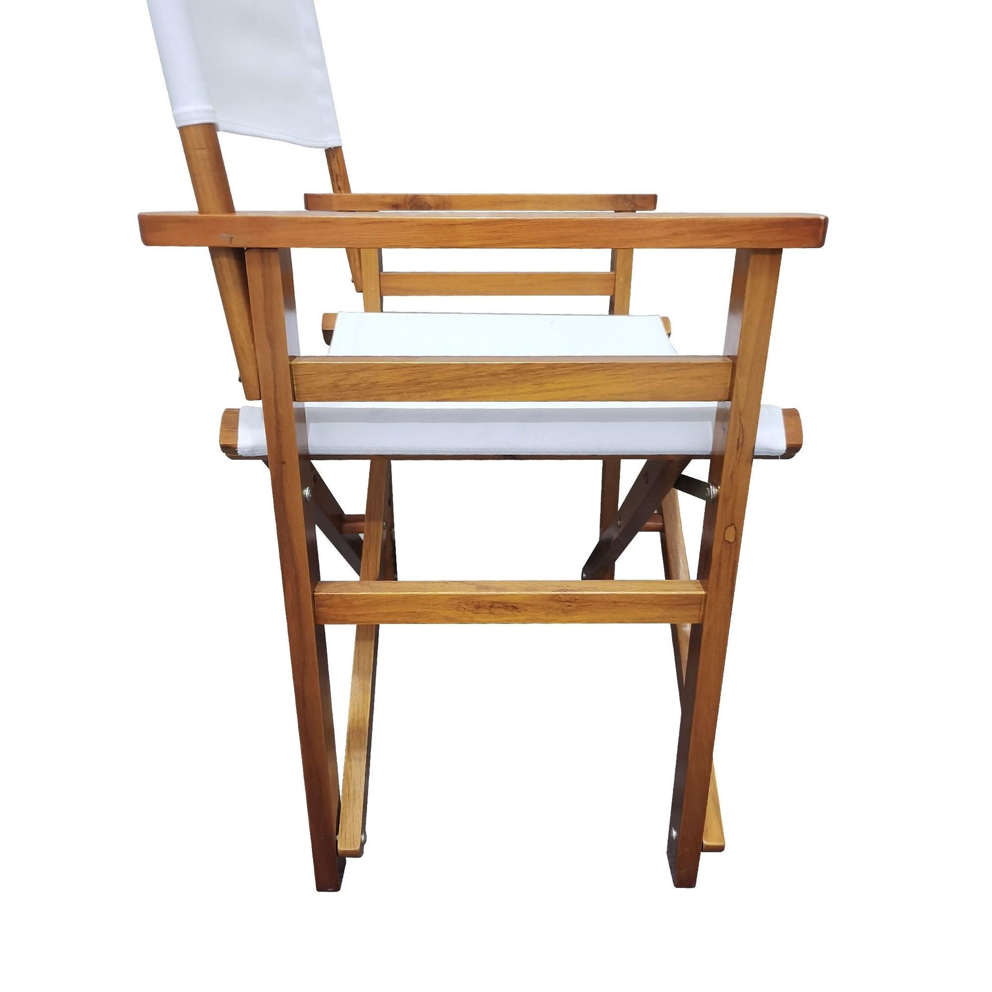 Folding Chair Wooden Director Chair Canvas Folding Chair Folding Chair 2pcs/set populus + Canvas (Color : White) - FurniFindUSA