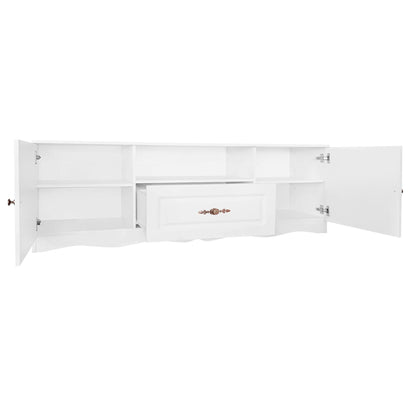 U-Can Modern TV Stand for 60+ Inch TV with 1 Shelf 1 Drawer and 2 Cabinets TV Console Cabinet Furniture for Living Room - FurniFindUSA