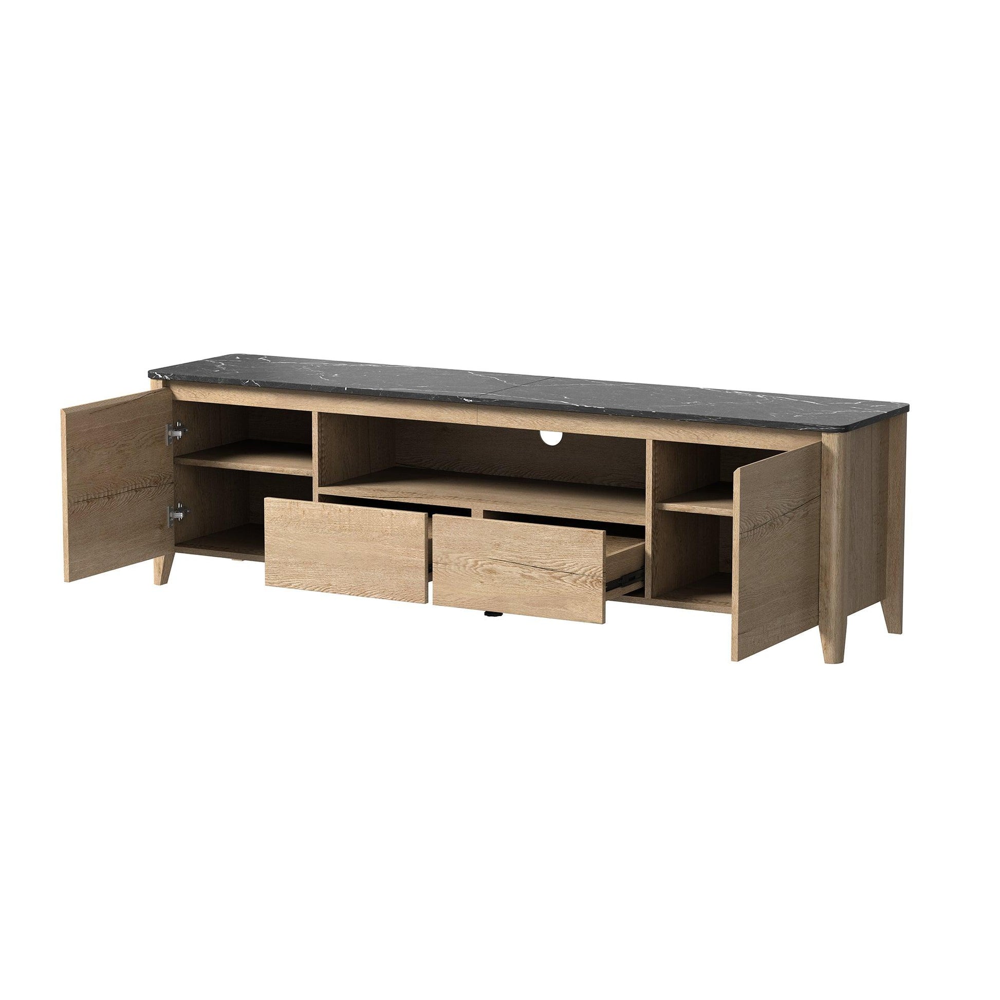 70 Inches Modern TV stand with LED Lights Entertainment Center TV cabinet with Storage for Up to 80 inch - FurniFindUSA