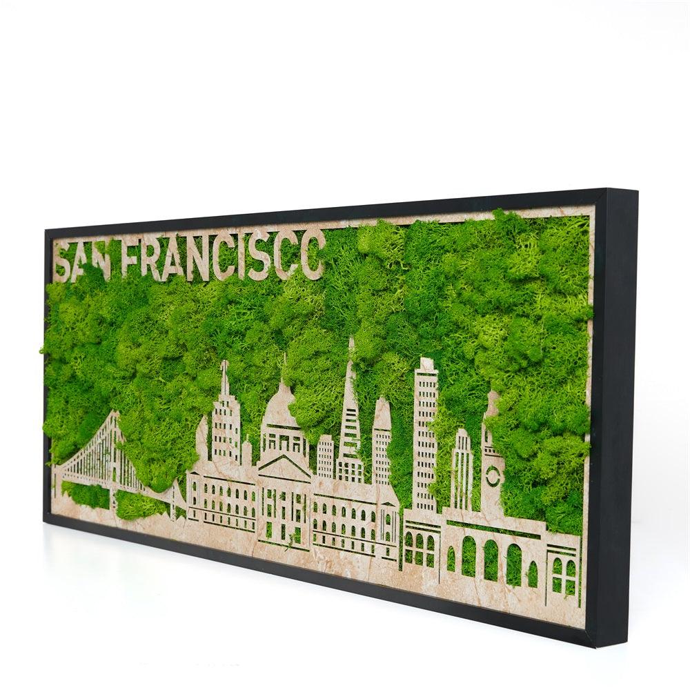 San Francisco Moss City Silhouette Metal Wall Art - FurniFindUSA