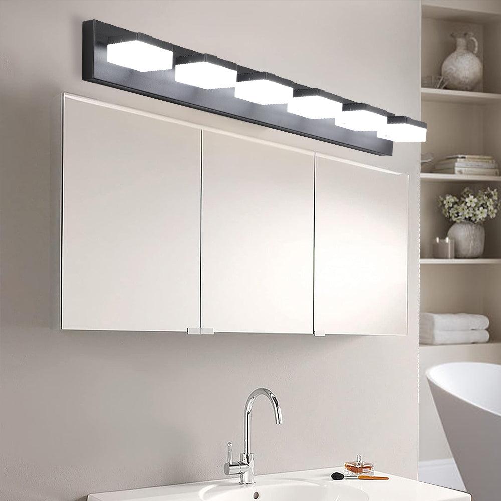 Modern 6-Light Black LED Vanity Mirror Light Fixture For Bathrooms And Makeup Tables - FurniFindUSA