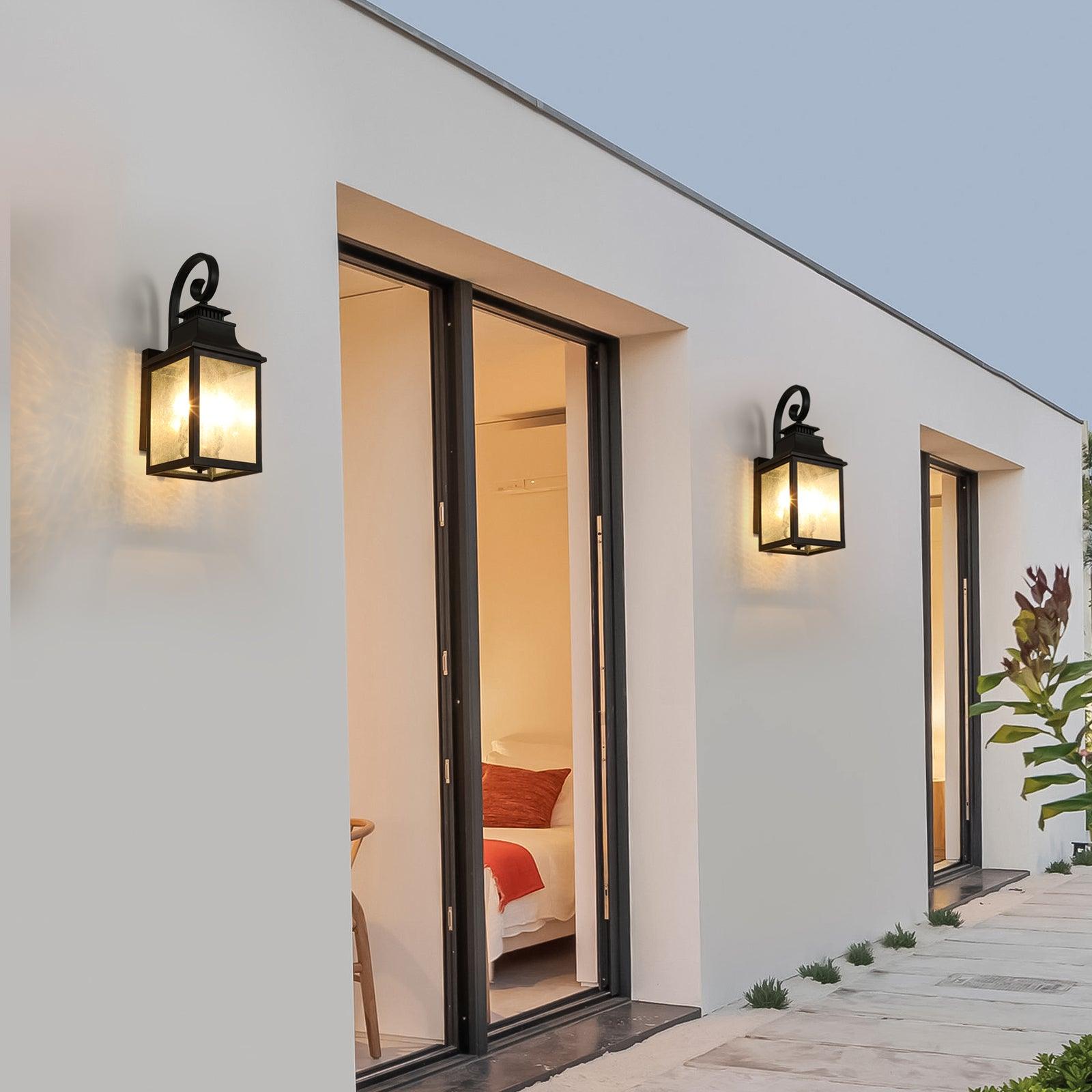 Large Outdoor Wall Lamps With Glass - FurniFindUSA