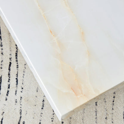 A modern and practical coffee table with imitation marble patterns made of MDF material - FurniFindUSA