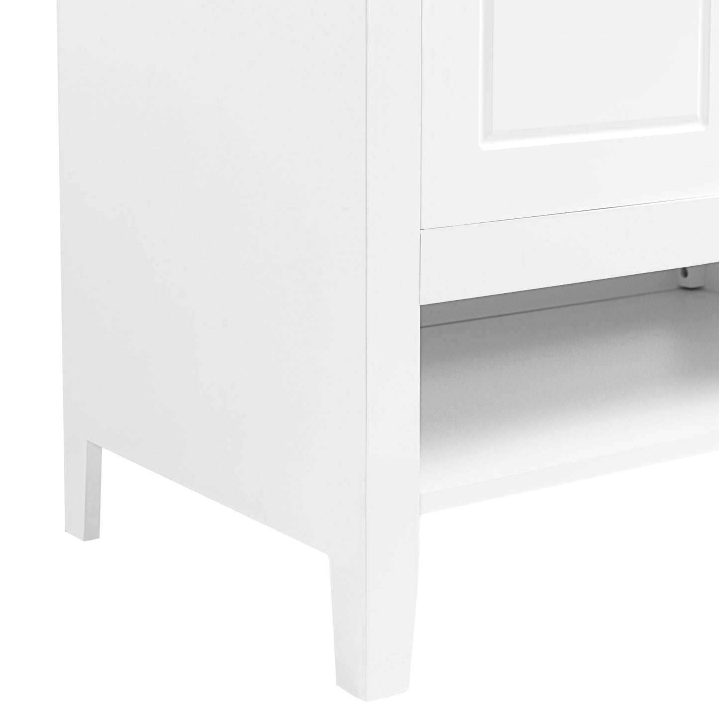 30" Bathroom Vanity with Sink Multi-functional Bathroom Cabinet with Doors and Drawers Solid Frame and MDF Board, White - FurniFindUSA