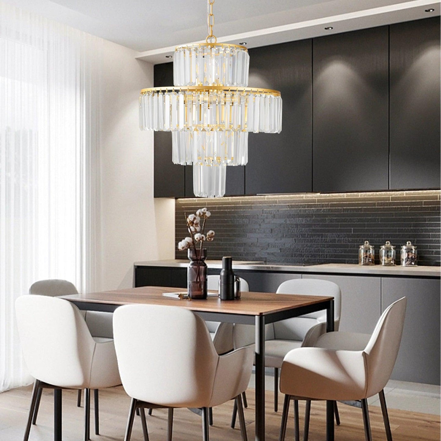 Luxury Crystal Chandelier Modern Chandeliers Lights Fixture Hanging Pendant Light Fixture for Dining Room Bedroom Living Room - FurniFindUSA