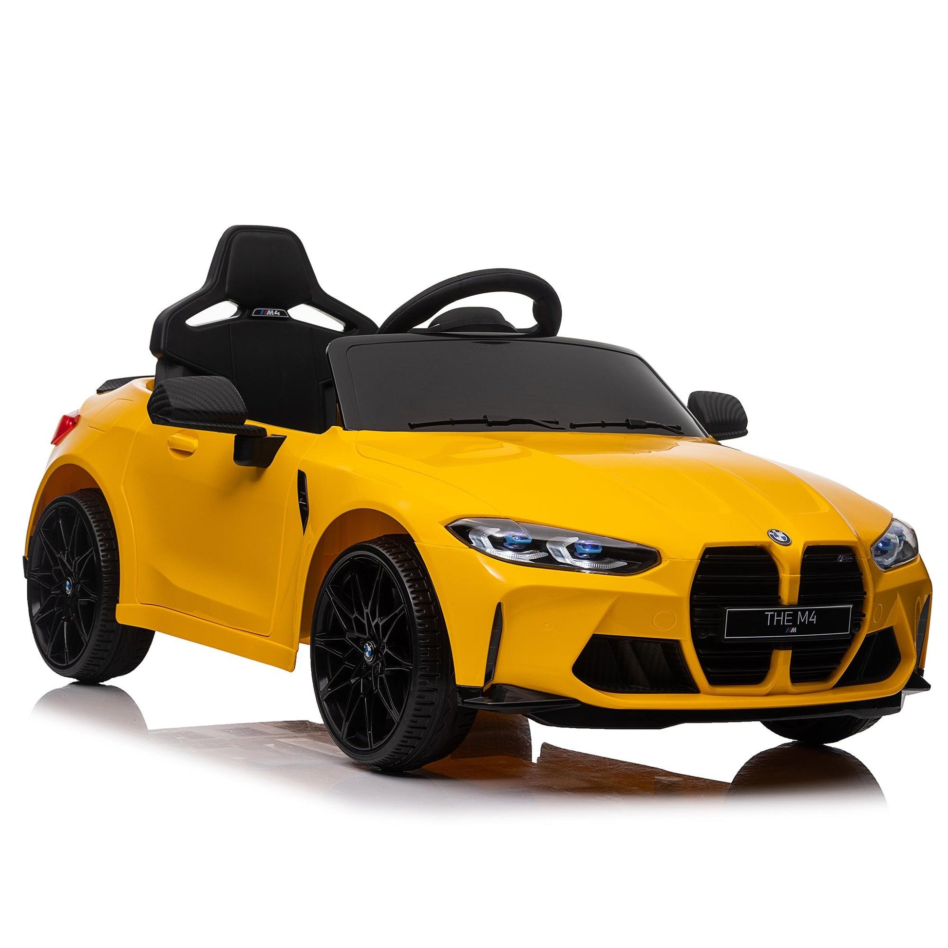 Yellow BMW M4 12v Kids ride on toy car 2.4G W/Parents Remote Control Three speed adjustable - FurniFindUSA