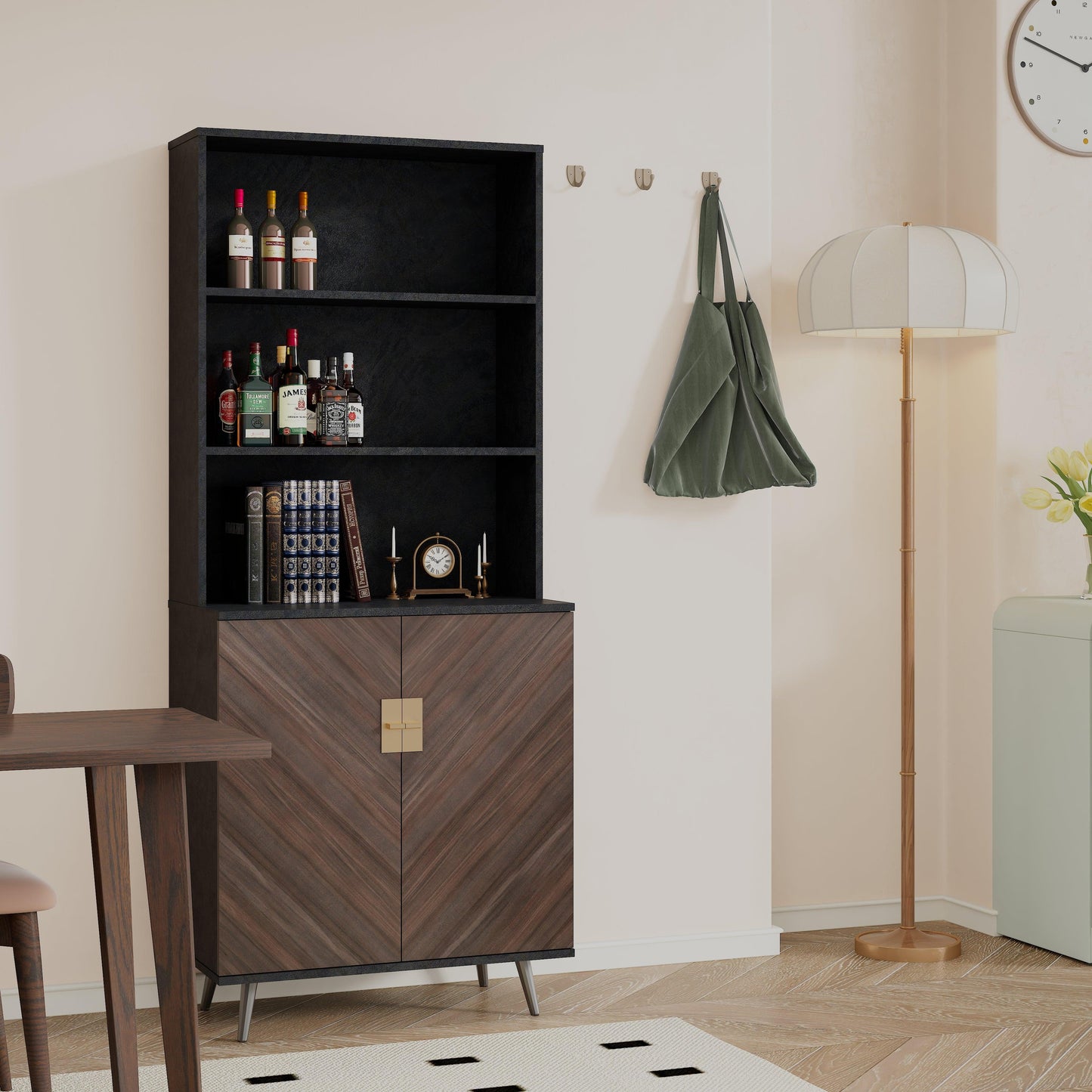 Accent Storage Cabinet with Doors Bar Cabinet Buffet Cabinet with Storage for Living Room Hallway Kitchen - FurniFindUSA