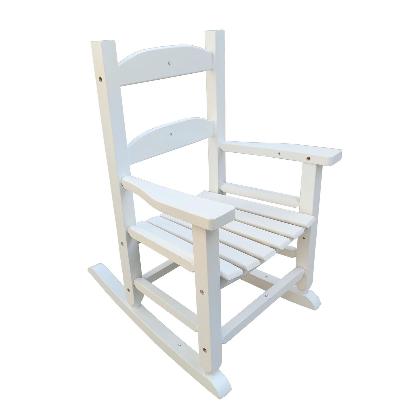 Children's rocking white chair- Indoor or Outdoor -Suitable for kids-Durable-populus wood - FurniFindUSA