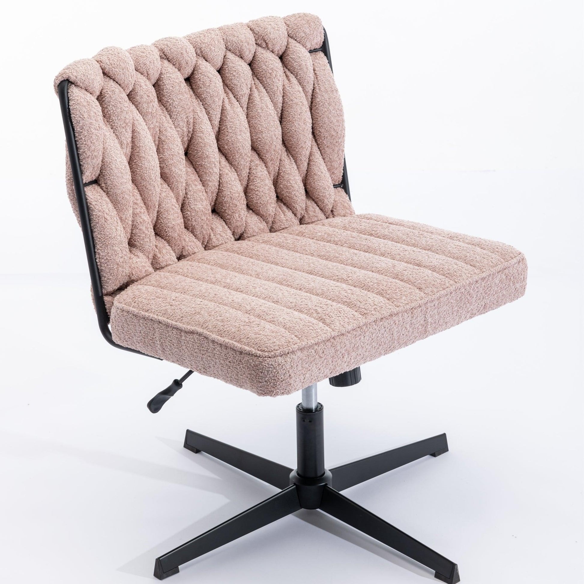 Armless Office Desk Chair No Wheels PINK - FurniFindUSA