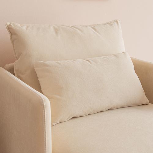 Modern fabric accent armchair, upholstered single sofa chair,Beige Cotton Linen-30.7'' - FurniFindUSA