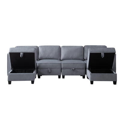 116” Square Arm Sectional Sofa