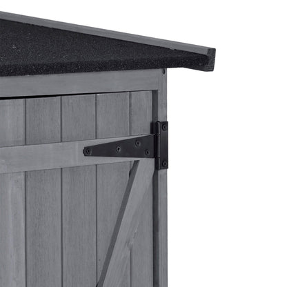 Outdoor 5.3ft Hx4.6ft L Wood Storage Shed Tool Organizer,Garden Shed, Storage Cabinet with Waterproof Asphalt Roof Gray - FurniFindUSA