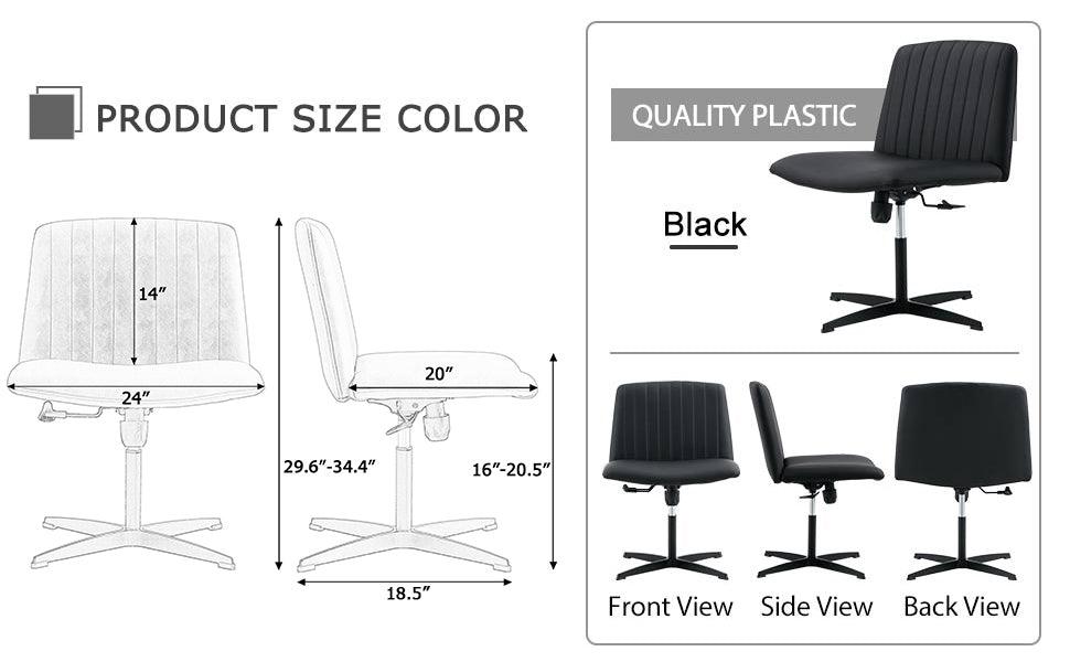 Black High Grade Pu Material. Home Computer Chair Office Chair Adjustable 360 ° Swivel Cushion Chair - FurniFindUSA