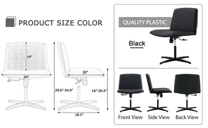 Black High Grade Pu Material. Home Computer Chair Office Chair Adjustable 360 ° Swivel Cushion Chair - FurniFindUSA