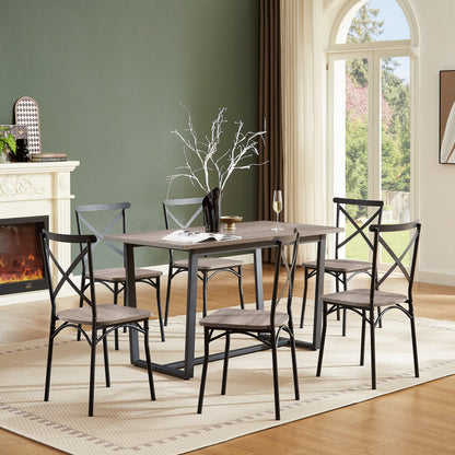 7 Pieces Dining Set 7-Piece Kitchen Table Set Perfect for Kitchen Breakfast Nook - FurniFindUSA