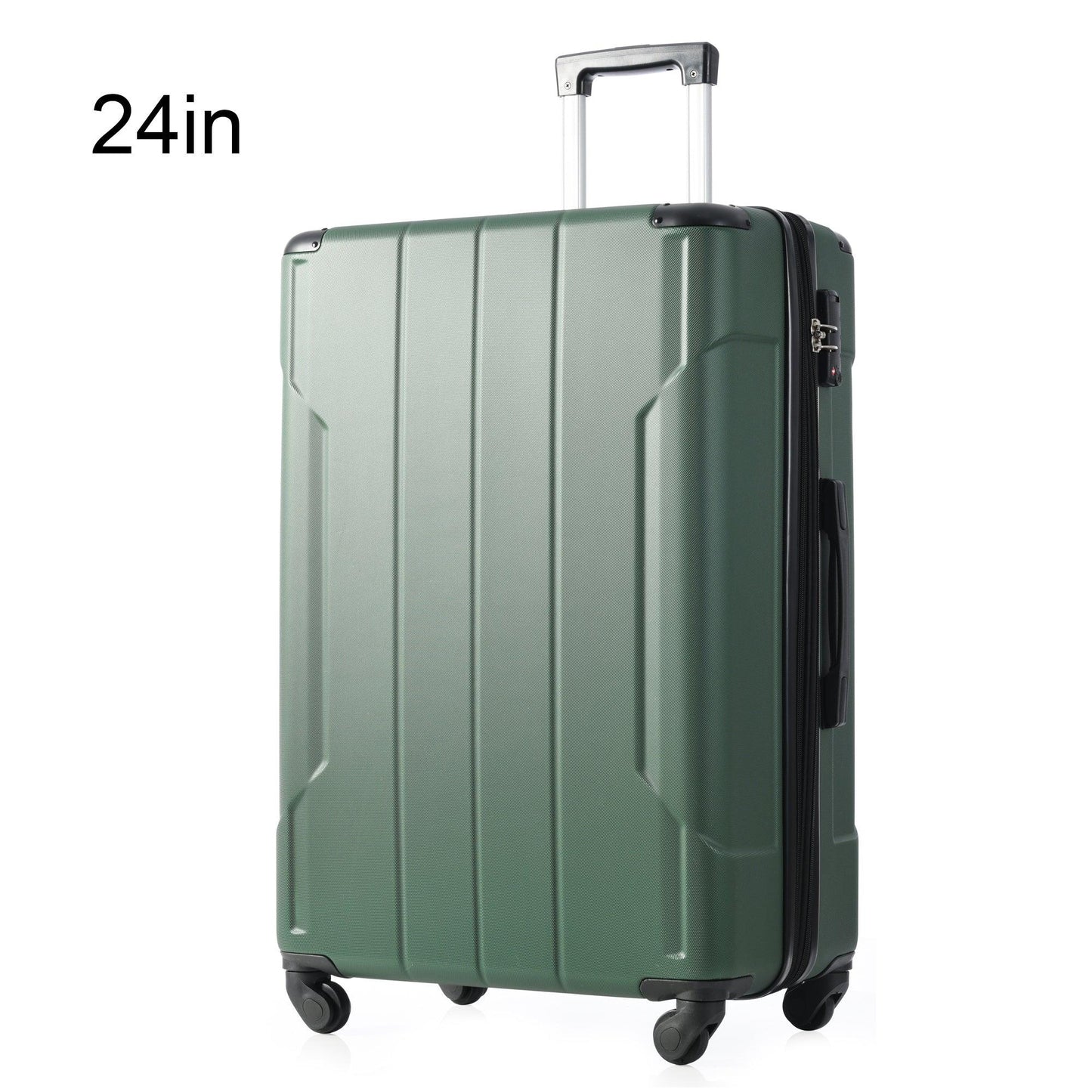 Hardshell Luggage Spinner Suitcase with TSA Lock Lightweight Expandable 24'' (Single Luggage) Green + ABS + 24 Inch - FurniFindUSA