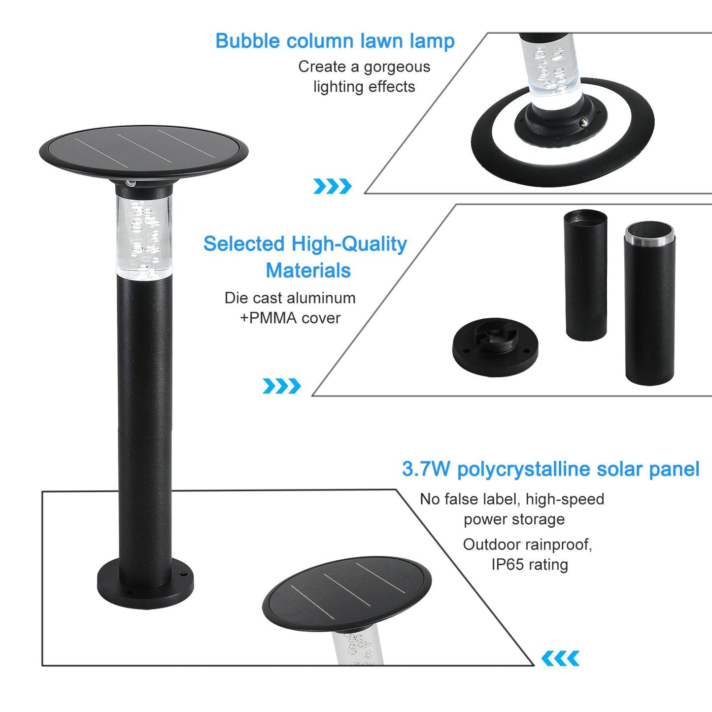 Solar Lawn Light With Dimmable LED - FurniFindUSA