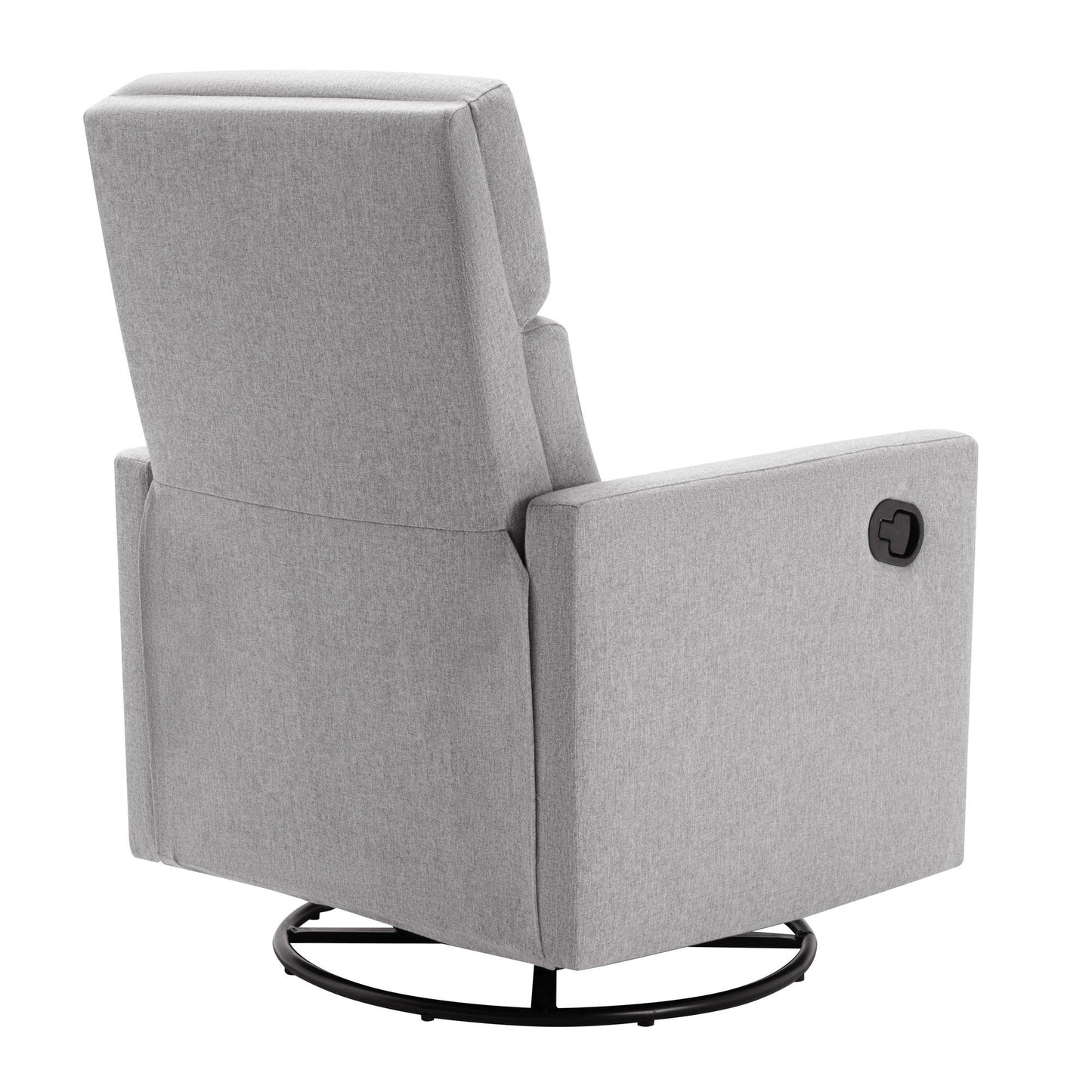 Modern Upholstered Rocker Nursery Chair Plush Seating Glider Swivel Recliner Chair Gray - FurniFindUSA